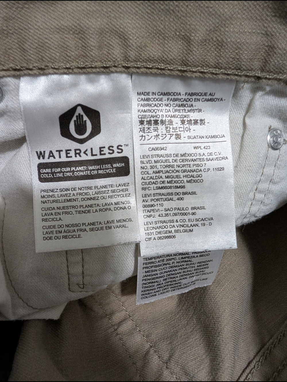 Levi’s 505 Jeans Mens 34x36 Tan Khaki Straight Leg Classic Fit - Picture 4 of 10